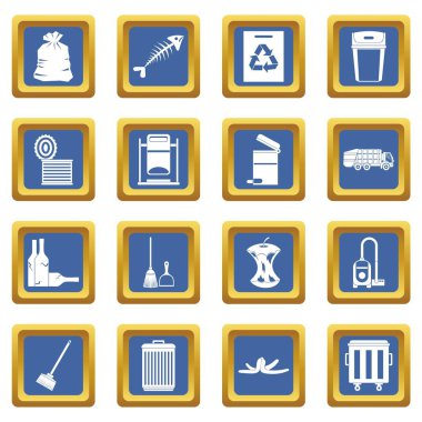Mavi çöp şey Icons set