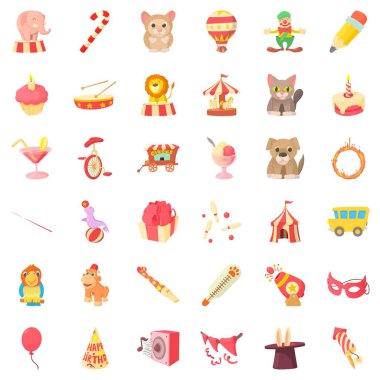 Çocuklar karnaval Icons set, karikatür tarzı