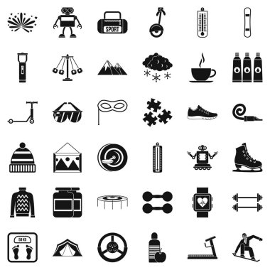 Çocuk oyun Icons set, basit tarzı