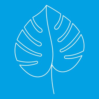 Monstera yaprak simgesi, anahat stili