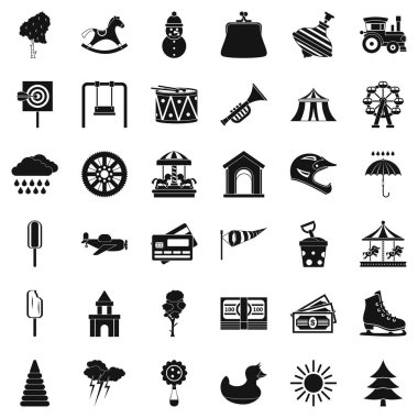 Çocuk oyuncak Icons set, basit tarzı