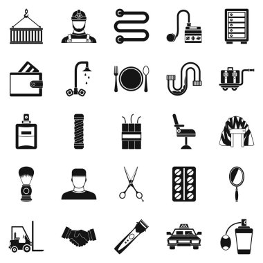 Üretim Icons set, basit tarzı