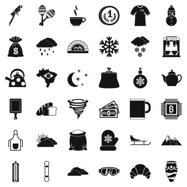 Sıcak kahve Icons set, basit tarzı