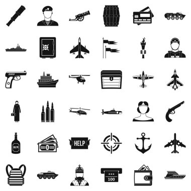 Tank Icons set, basit tarzı mücadele