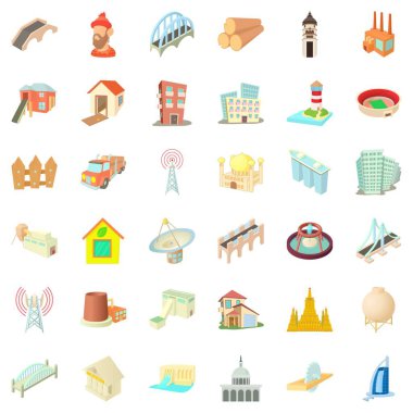 İnşaat malzeme Icons set, karikatür tarzı