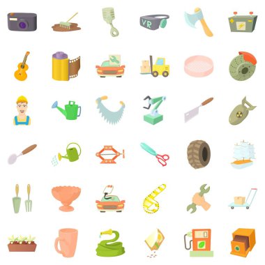 Zanaat Icons set, karikatür tarzı için aracı