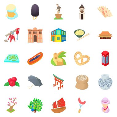 Kültür iletişim simgeler kümesi. 25 kültür beyaz arka plan üzerinde izole web için iletişim vektör simgeler kümesi çizgi film