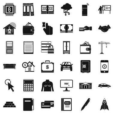 Kredi kartı Icons set, basit tarzı