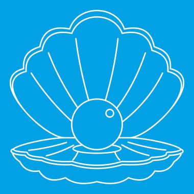 İnci simgesi, anahat stili ile deniz kabuğu