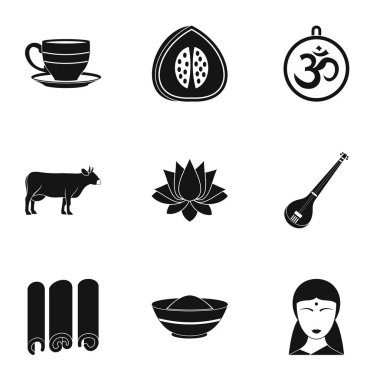 Sınır taşı-in Hindistan simge seti, basit tarzı