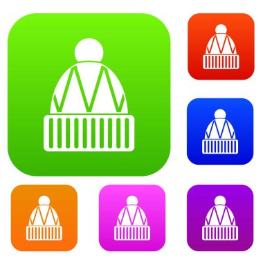 Kış şapka koleksiyonu ayarla