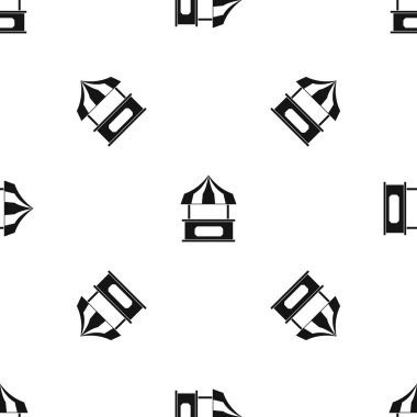 Mağaza kiosk çizgili tente desen sorunsuz siyah