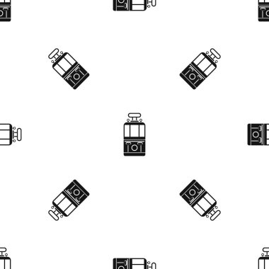 Tramvay önden görünüm desen sorunsuz siyah