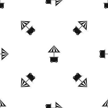 Satılık gıda desen sorunsuz siyah için şemsiye ile mobil sepeti