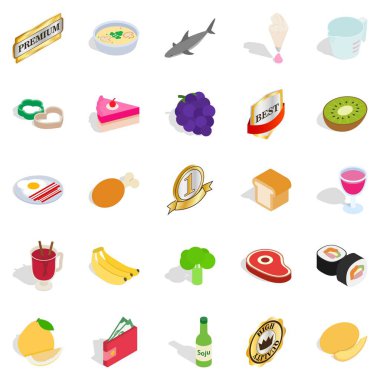 Açık büfe Icons set, karikatür tarzı