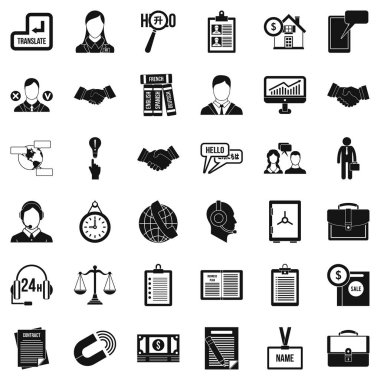 Uzun tartışma Icons set, basit tarzı