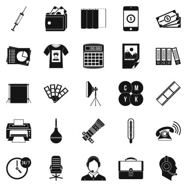 Şube Icons set, basit tarzı