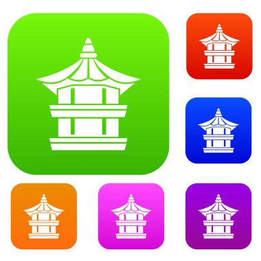 Geleneksel Kore pagoda koleksiyonu ayarla