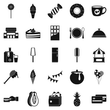 Pasta Icons set. 25 pasta vektör simgeler beyaz arka plan üzerinde izole web için basit bir set