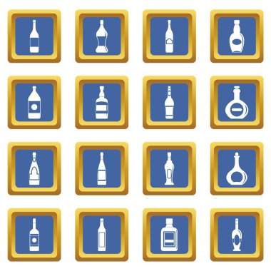 Mavi şişe formları Icons set