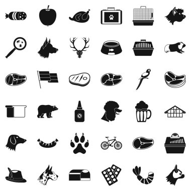 İyi köpek Icons set, basit tarzı