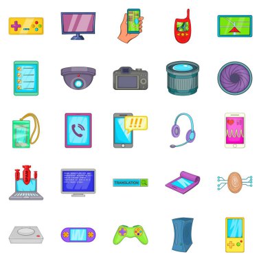 Cep telefonu Icons set, karikatür tarzı