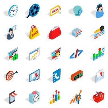 Teknik önemsememek Icons set, izometrik stili