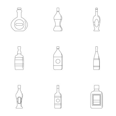 Şişe simge seti, anahat stili türleri