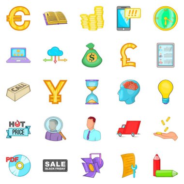 Kimlik avı Icons set, karikatür tarzı