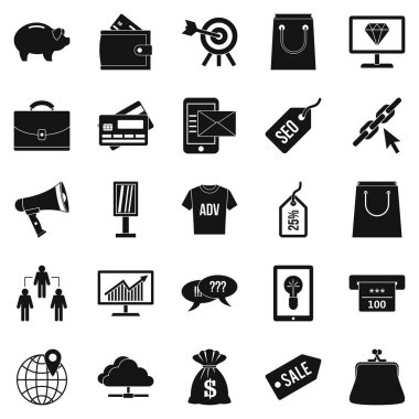 Ticari açıdan karlı Icons set, basit tarzı