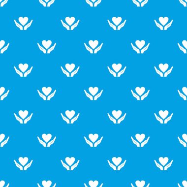 Kesintisiz mavi kalp holding eller desen