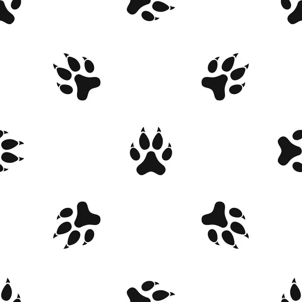 Cat paw pattern seamless black — Stock Vector