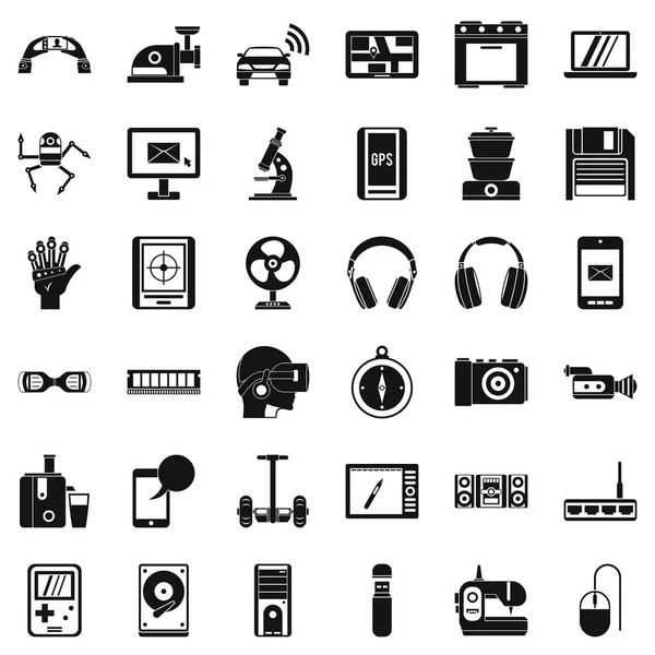 Conjunto de iconos de pantalla de dispositivo, estilo simple — Archivo Imágenes Vectoriales