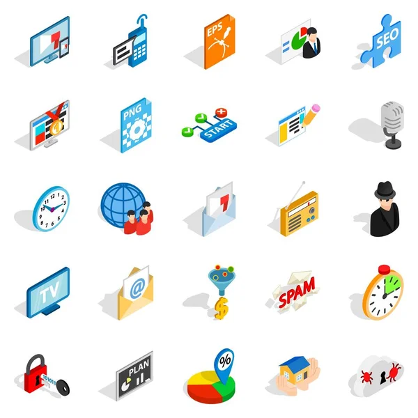 Conjunto de iconos de diseñador, estilo isométrico — Vector de stock