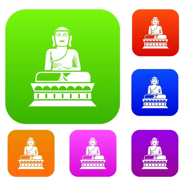 Άγαλμα του Βούδα σύνολο συλλογής — Διανυσματικό Αρχείο