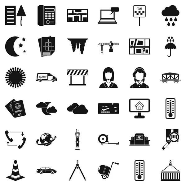 Operator icons set, simple style — Stock Vector