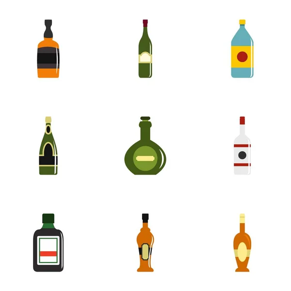 Conjunto de iconos de formas de botella, estilo plano — Archivo Imágenes Vectoriales