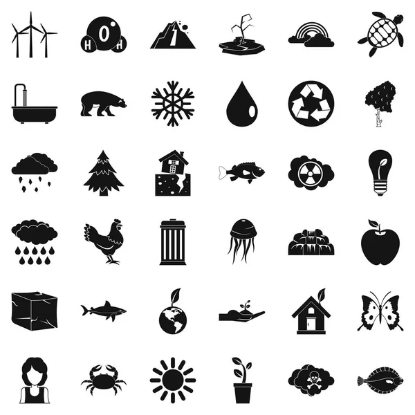 Conjunto de ícones da Terra, estilo simples — Vetor de Stock