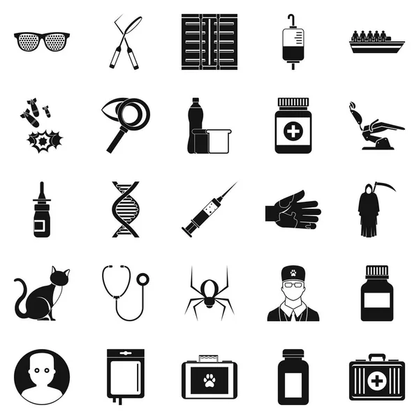 Conjunto de iconos de médico, estilo simple — Archivo Imágenes Vectoriales