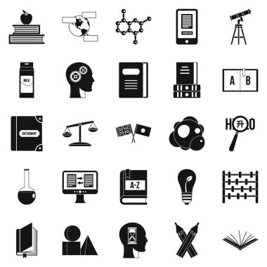 Cevapları sorular Icons set, basit tarzı üzerinde