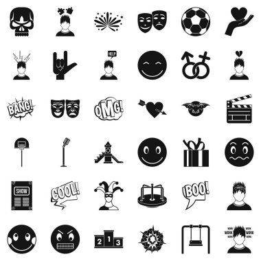 İyi duygu Icons set, basit tarzı