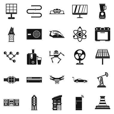 Elektrik mavi simgeler kümesi, basit tarzı