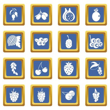 Çilek simgeleri mavi ayarla