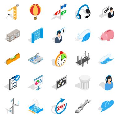 Sokak lambasının Icons set, izometrik stili