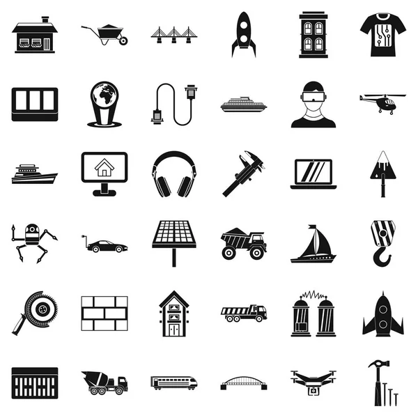 Conjunto de iconos de ingeniería útiles, estilo simple — Vector de stock