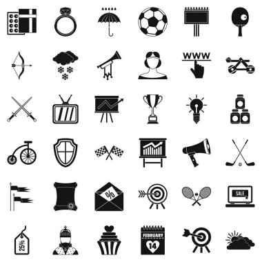 Ok ve yay Icons set, basit tarzı