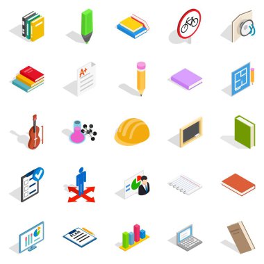 Eğitim kurumu Icons set, izometrik stili