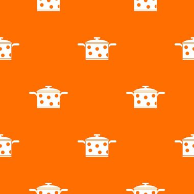 Kesintisiz beyaz noktalar desenli tencere