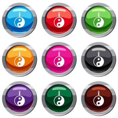 İşareti yin yang 9 koleksiyonu ayarla