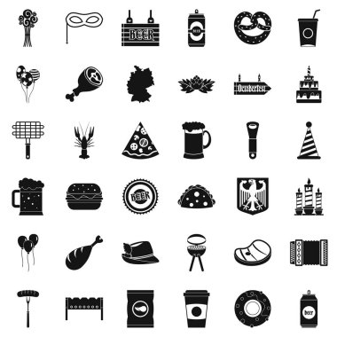 Bira tatil Icons set, basit tarzı